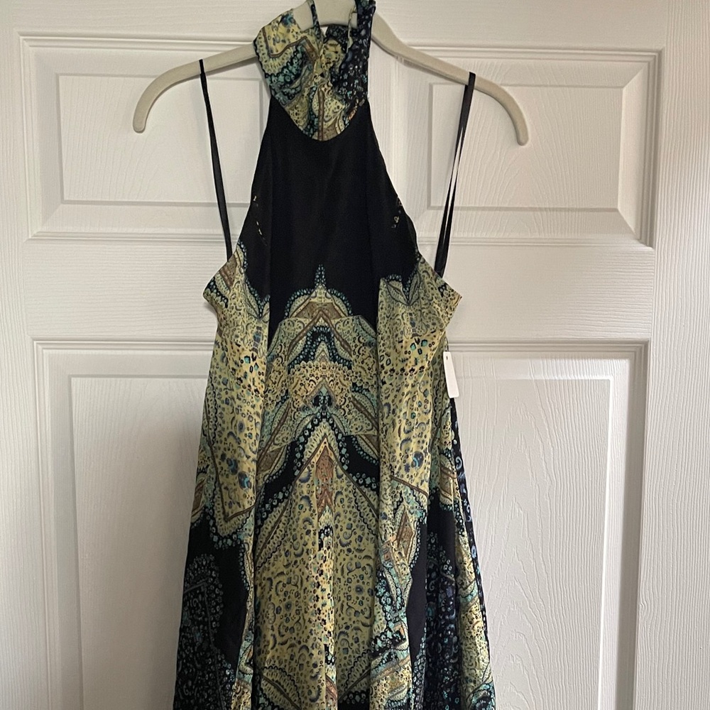 New free people halter maxi dress black sz small